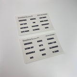 Customized Cash Envelope Category Stickers