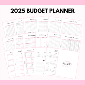 2025 Budget Planner Inserts | 8.5x11 | Pink & Gray