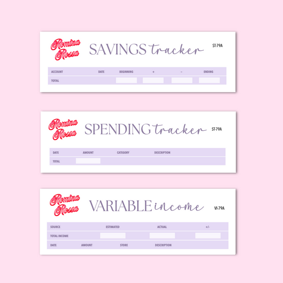 April 2025 Savings/Spending Tracker, Variable Income Tracker | 7x9, 8.5x11 & Petite Monthly Planner