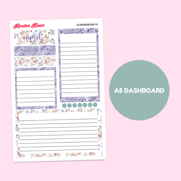 MK-140 April 2025 Dashboard and Script Stickers | A5 & 7x9 EC Planner