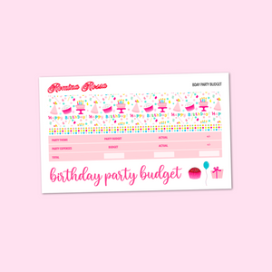 Birthday Party Budget Kit | 7x9 Planner