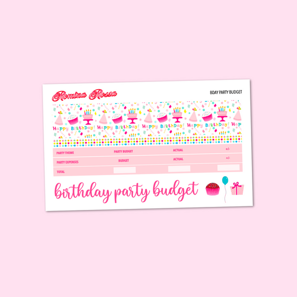 Birthday Party Budget Kit | 7x9 Planner