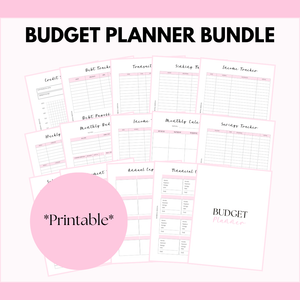 Undated Budget Planner Bundle | 8.5x11 | Pink & Gray | PDF Printable
