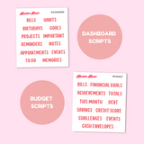 MK-142 May 2025 Dashboard and Script Stickers | A5 & 7x9 EC Planner