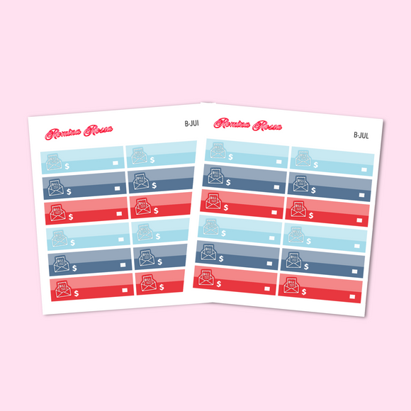 Bill Due Stickers - July 2025