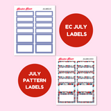 July 2025 Monthly Labels | EC 7x9 Planner