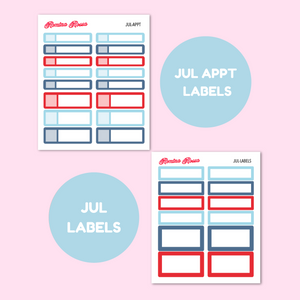 July 2025 Monthly Labels | EC 7x9 Planner
