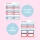 July 2025 Monthly Labels | EC 7x9 Planner