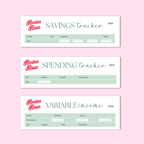 June 2025 Savings/Spending Tracker, Variable Income Tracker | 7x9, 8.5x11 & Petite Monthly Planner