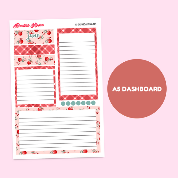 MK-145 June 2025 Dashboard and Script Stickers | A5 & 7x9 EC Planner