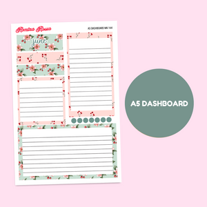 MK-144 June 2025 Dashboard and Script Stickers | A5 & 7x9 EC Planner
