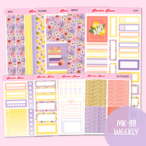 MK-99 | Lavender & Honey - Weekly Sticker Kit | Hourly & Vertical