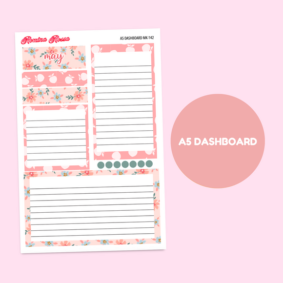 MK-142 May 2025 Dashboard and Script Stickers | A5 & 7x9 EC Planner