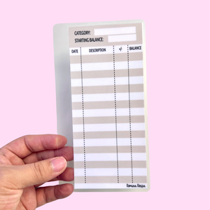 Neutral Cash Envelope Spending Tracker | Laminated Cardstock