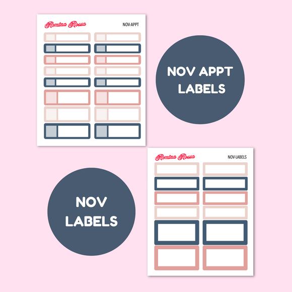 November 2025 Monthly Labels | EC 7x9 Planner