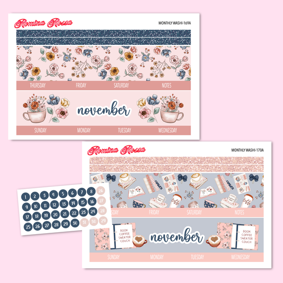November 2025 Monthly Stickers | 7x9 Planner, 8.5x11 Planner & Petite Planner