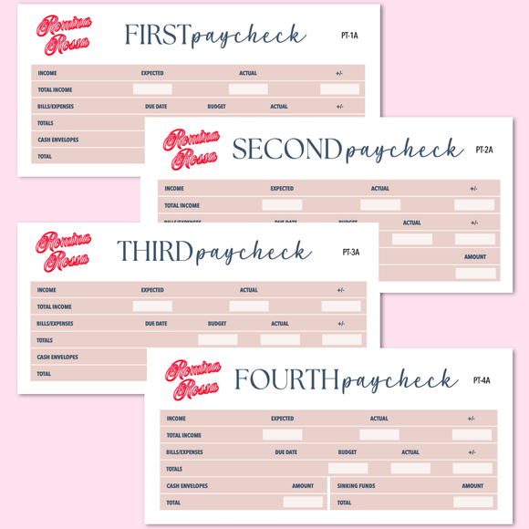 November 2025 Paycheck to Paycheck Budget Stickers