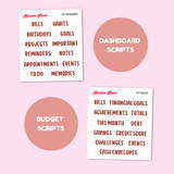 MK-153 October 2025 Dashboard and Script Stickers | A5 & 7x9 EC Planner
