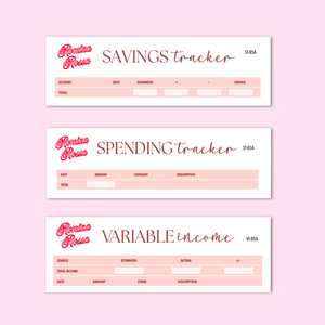 October 2025 Savings/Spending Tracker, Variable Income Tracker | 7x9, 8.5x11 & Petite Monthly Planner