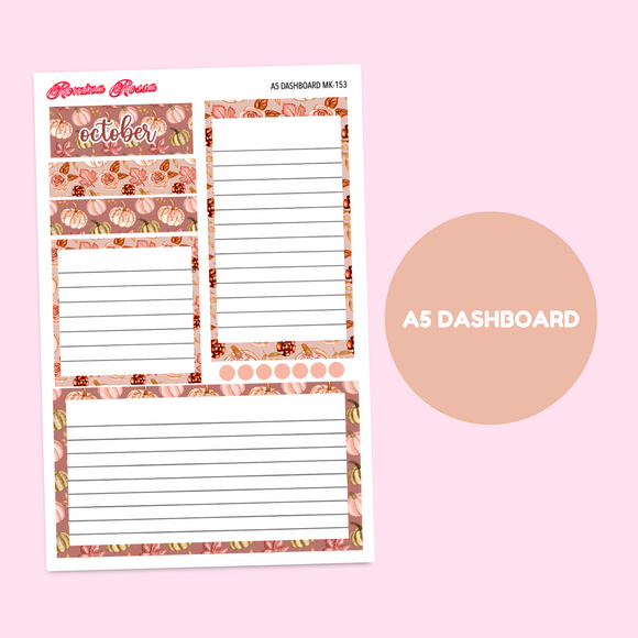 MK-153 October 2025 Dashboard and Script Stickers | A5 & 7x9 EC Planner