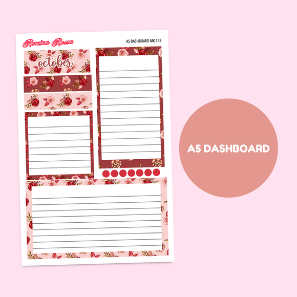 MK-152 October 2025 Dashboard and Script Stickers | A5 & 7x9 EC Planner