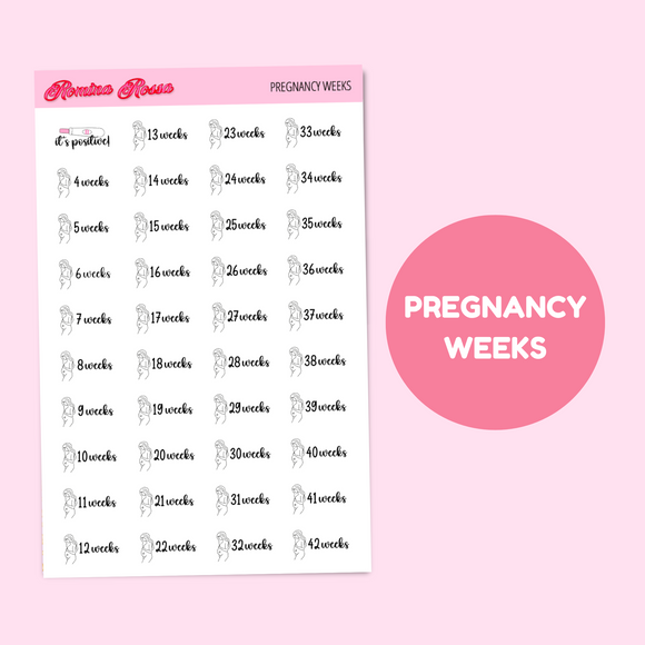Pregnancy Weeks - Full Sheet