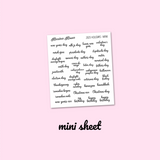 2025 Holiday Script Stickers | Full & Mini Foiled Sheets