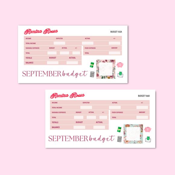 September 2025 Budget Kit | 7x9, 8.5x11 & Petite Monthly Planner