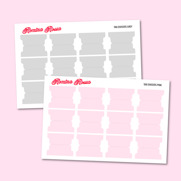 2025 RR Tab Dividers | Pink & Grey