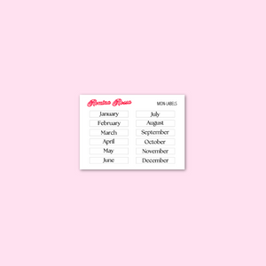 Monthly Label Stickers - FOILED