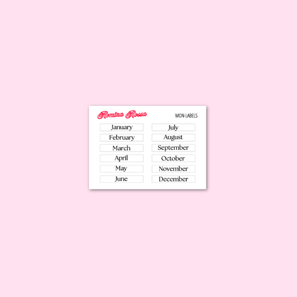 Monthly Label Stickers - FOILED