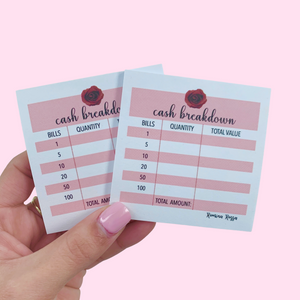 Cash Breakdown Sticky Notes