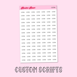 Custom Script Stickers | Full Sheet