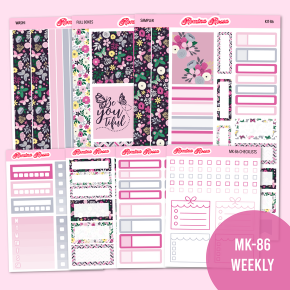 MK-86 | Butterfly Garden - Weekly Sticker Kit Sheets