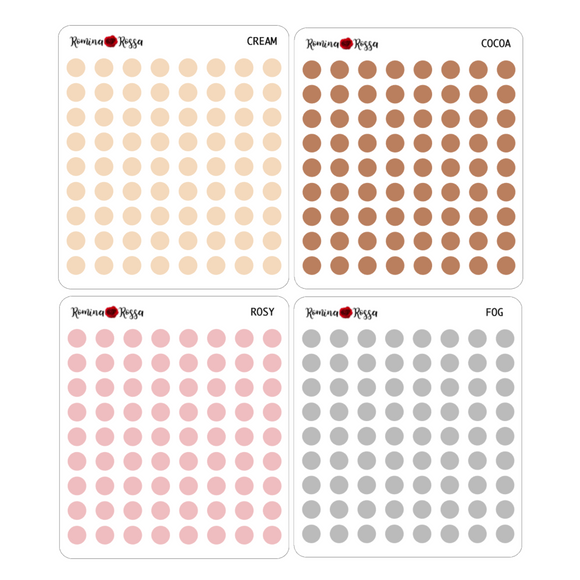 Neutral & Colorful Dots | Transparent & Matte Stickers