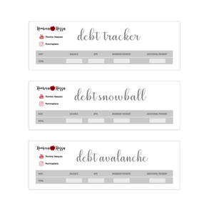 Debt Tracker / Debt Snowball / Debt Avalanche | 7x9, 8.5x11, Petite Monthly Planner