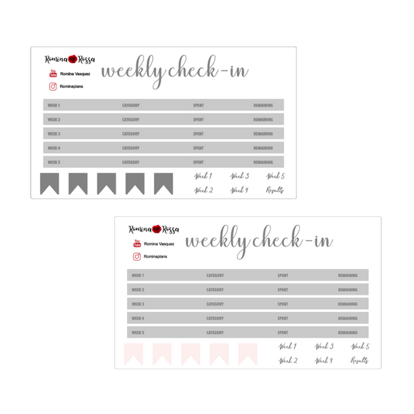 Weekly Check In Kit | 7x9, 8.5x11 & Petite Monthly Planner