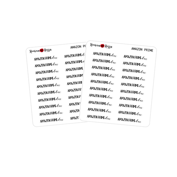 Amazon Prime Due Stickers - Decorative Planner Stickers