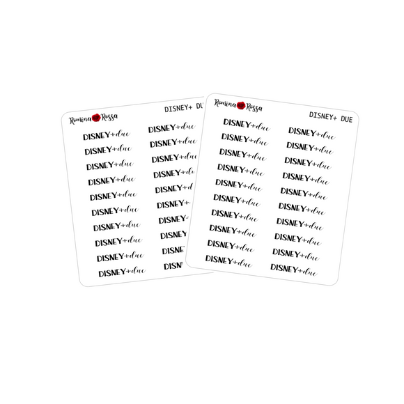Disney+ Due Stickers - Decorative Planner Stickers