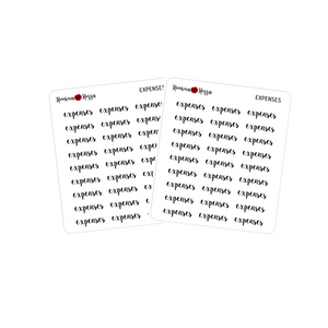 Expenses Script Stickers | Planner Stickers