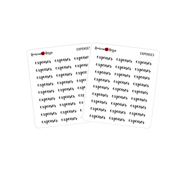 Expenses Script Stickers | Planner Stickers
