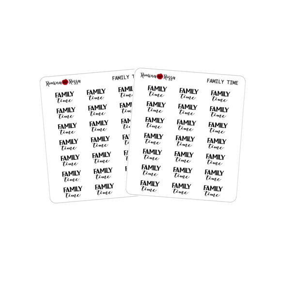Family Time Stickers - Decorative Planner Stickers