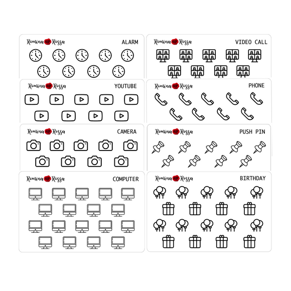 Foiled Icon Stickers (Volume 2) - Decorative Planner Stickers