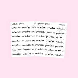 AM/PM Routine | Foiled Scripts Stickers