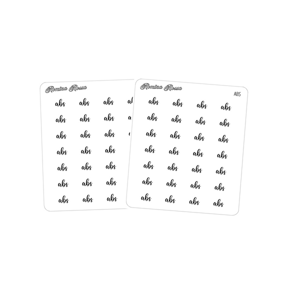 Abs | Foiled Scripts Stickers