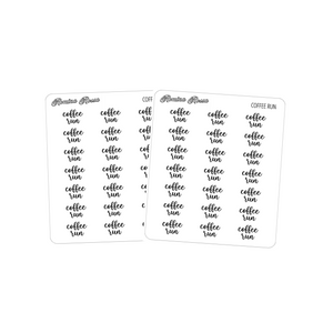 Coffee Run | Foiled Scripts Stickers