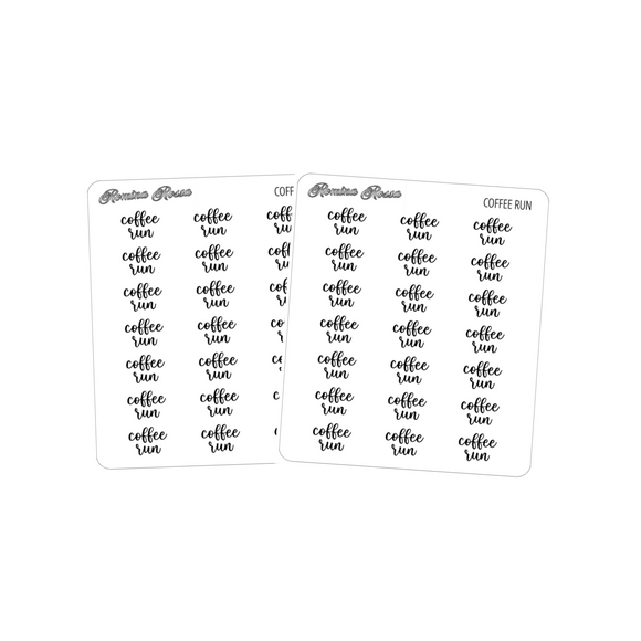 Coffee Run | Foiled Scripts Stickers