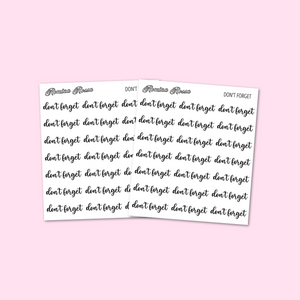 Don't Forget | Foiled Scripts Stickers