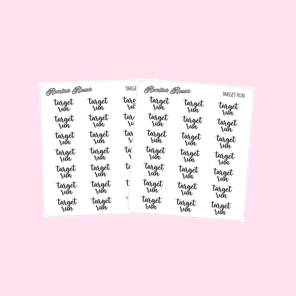Target Run | Foiled Scripts Stickers
