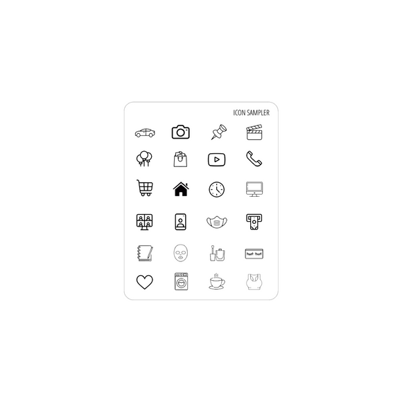 Foil Icon Sampler Stickers (Volume 1-3) - Decorative Planner Stickers